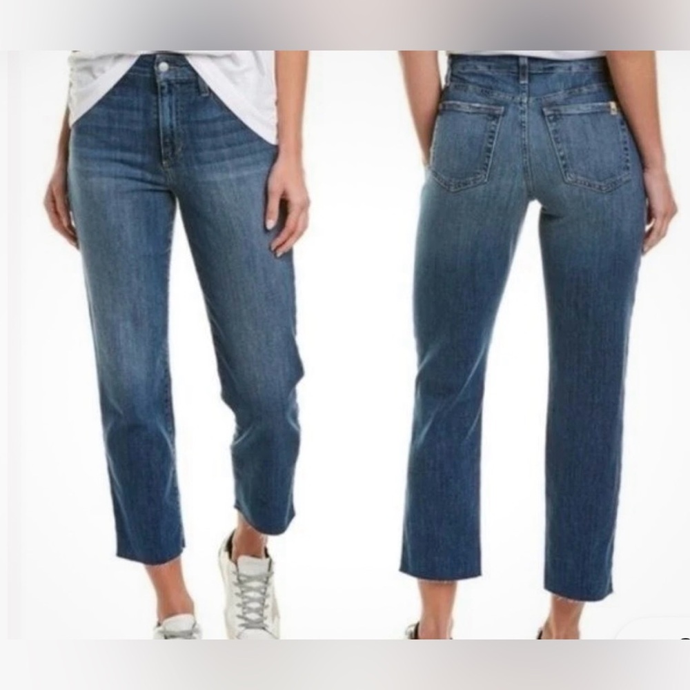 Joe's Jeans Women's Straight Leg Indigo Blue Raw Hem Jeans